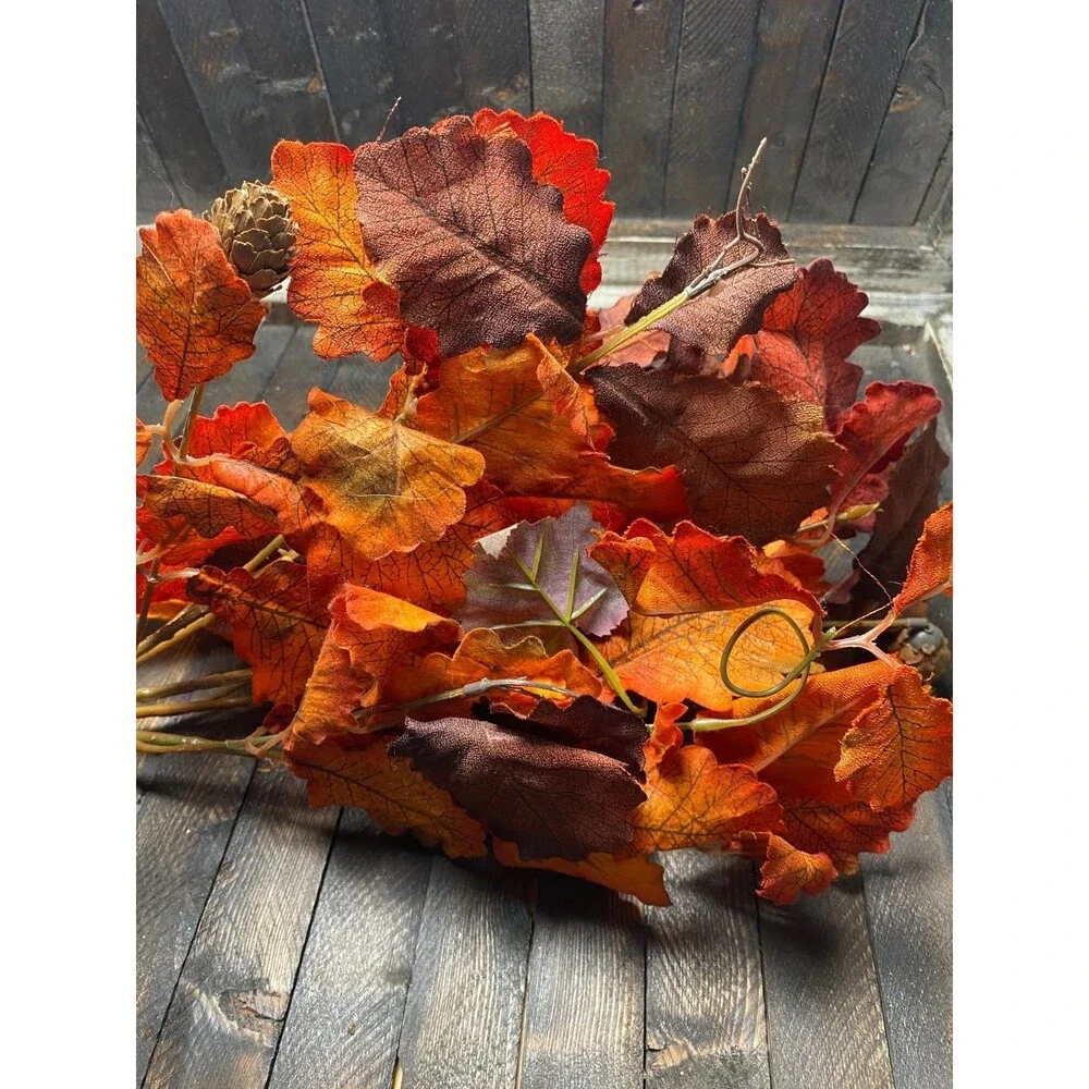 Artificial Fall Foliage Spray Autumn Decorative Stem Berries Pinecones